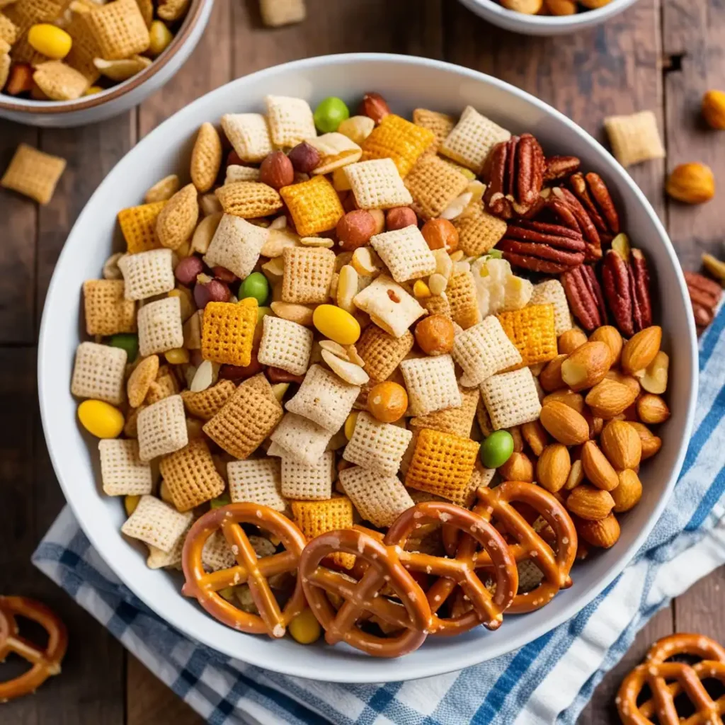 Crunchy ingredients in Chex Mix